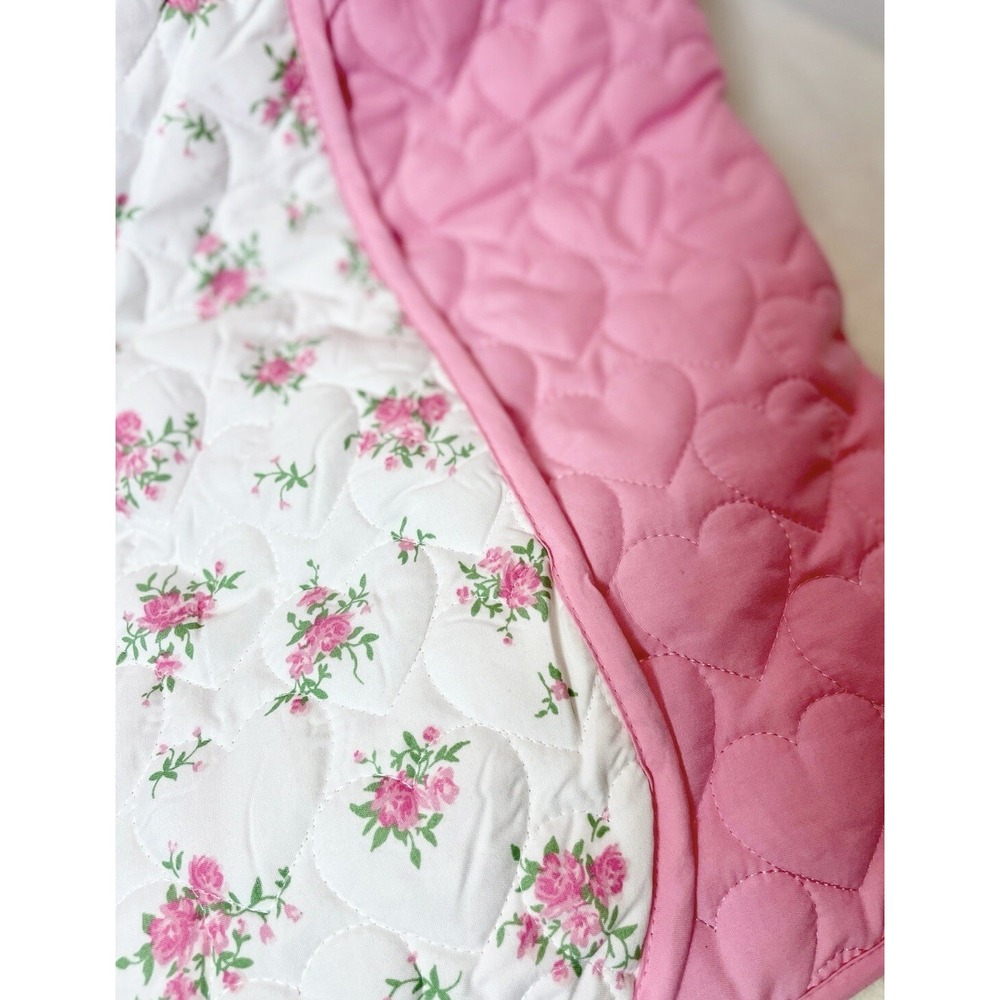BETSEY JOHNSON 2pc COQUETTE Flower Dreams Microfiber Reversible Quilt TWIN